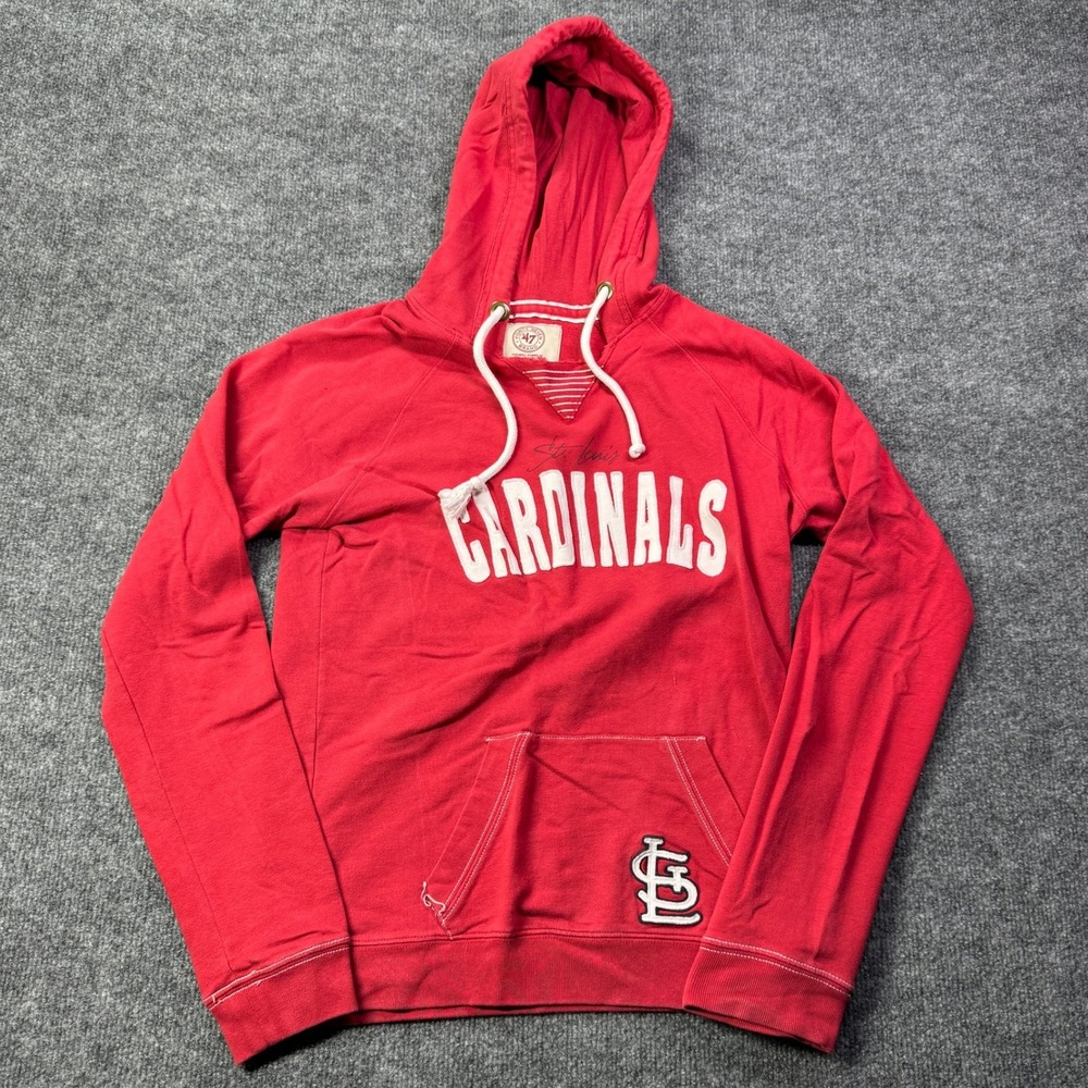 St Louis Cardinals 47 Brand Hoodie Womens M Red MLB Baseball Pullover